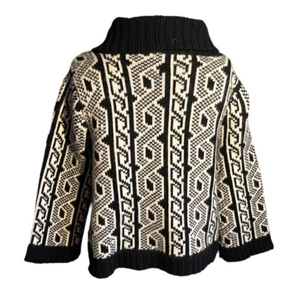 0636 Milly Of New York Geometric Print Knit Cashmere Cardigan Size L NWOT - Picture 3 of 8